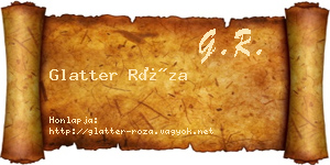 Glatter Róza névjegykártya